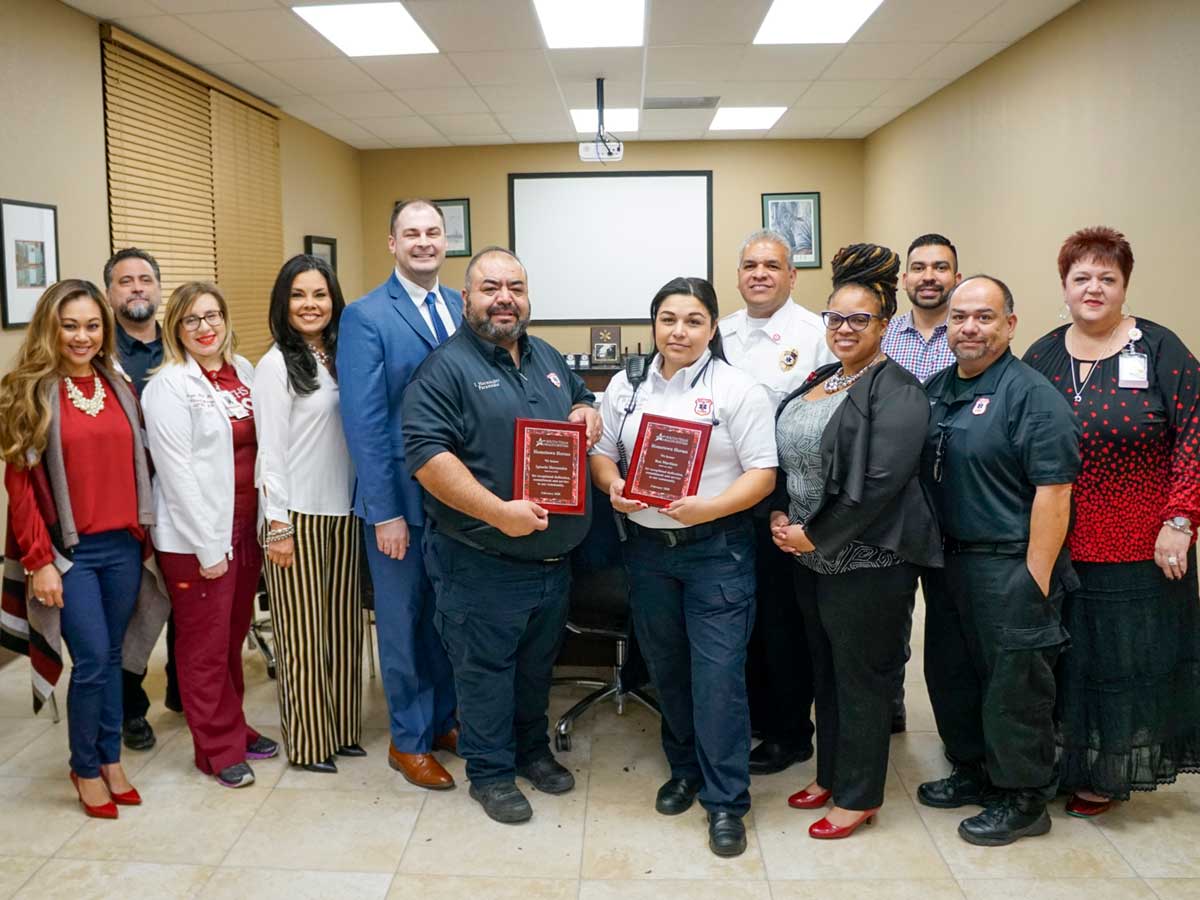 Paramedic, Ignacio “Nacho” Hernandez and Supervisor Diana Garza from MedCare EMS